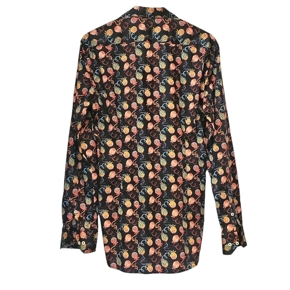 GIORDANO MAGGIORE SABRAS FRUIT PRINT NAVY SHIRT Size 39 - Picture 6 of 14